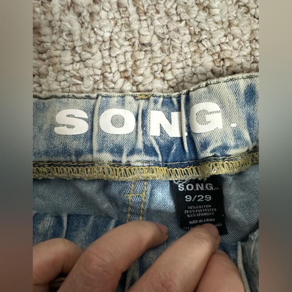 S.O.N.G. Acid Wash Denim Joggers size 9/29 - Picture 3 of 7